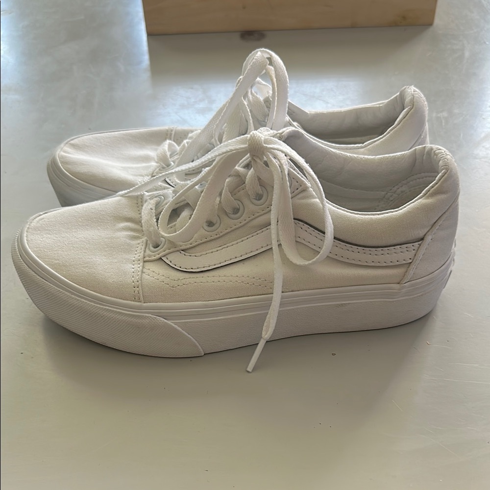Vans White Canvas Sneakers